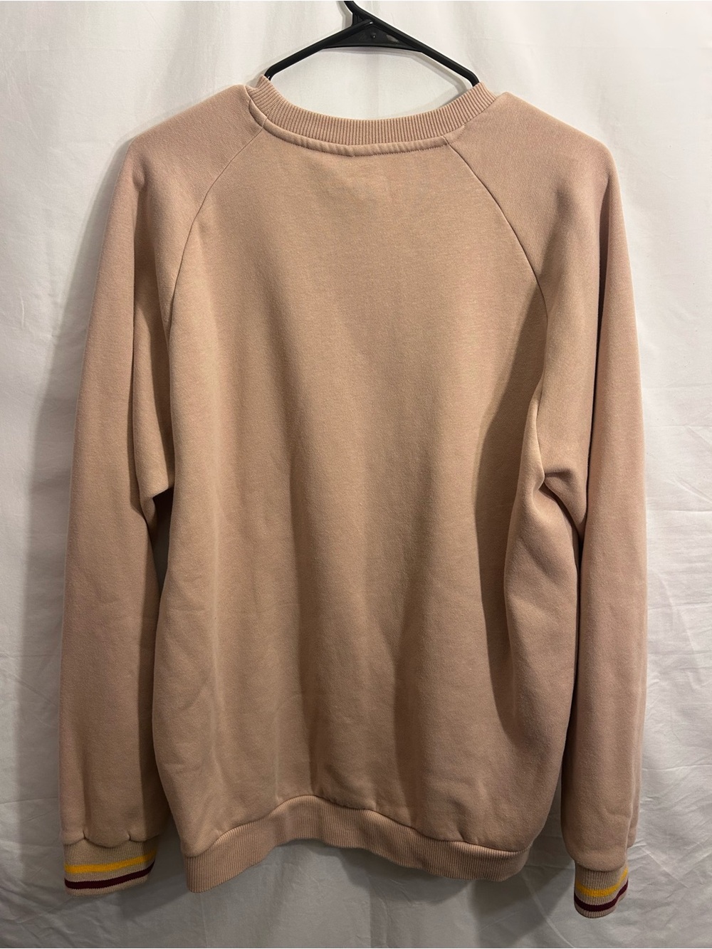 adidas Men’s Beige Crewneck Sweatshirt with Burgundy & Gold Logo - Picture 2 of 3